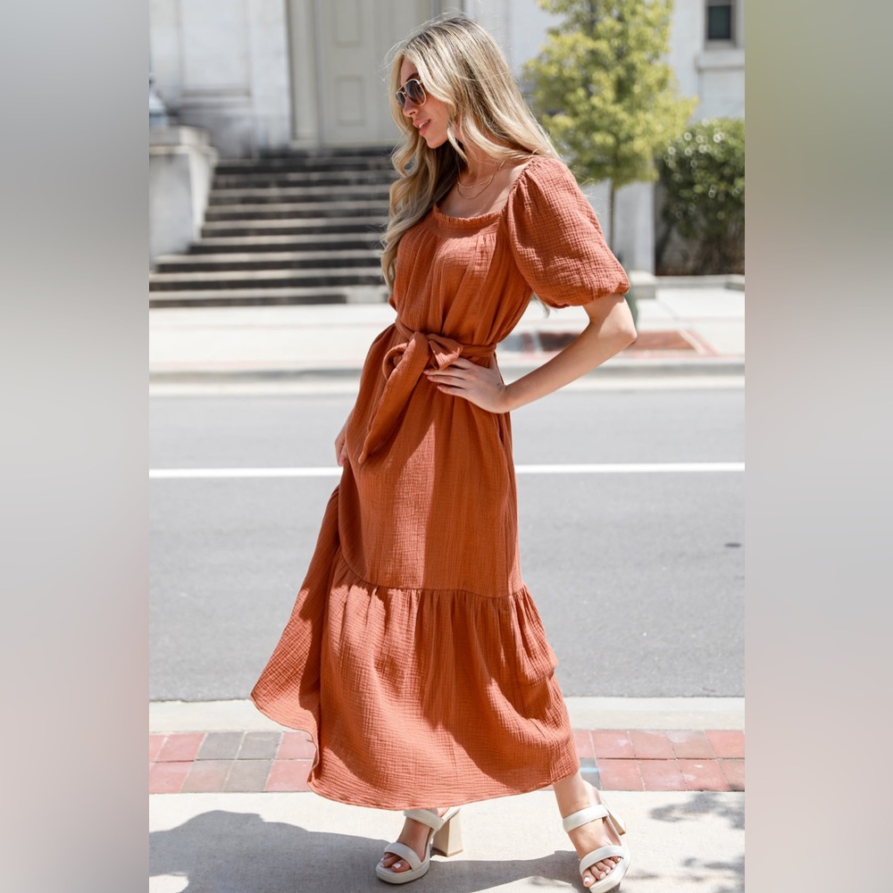 Precious Sentiments Linen Maxi Dress